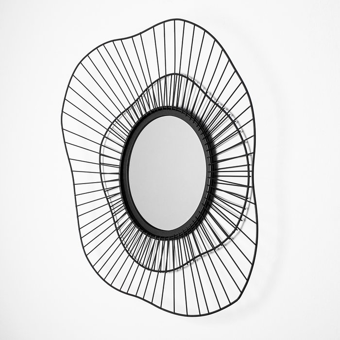 Wallity WM-015 Espejo Decorativo Metal Negro 69 x 8 x 60 cm